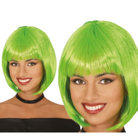 Peluca verde corta con flequillo-Tus disfraces baratos