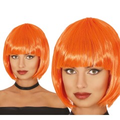 Peluca naranja corta con flequillo-Tus disfraces baratos