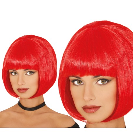 Peluca roja corta con flequillo-Tus disfraces baratos