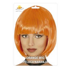Peluca naranja corta con flequillo-Tus disfraces baratos