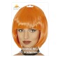 Peluca naranja corta con flequillo