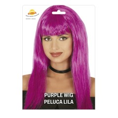 Peluca morada larga con flequillo-Tus disfraces baratos