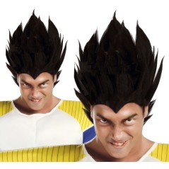 Peluca vegeta guerrero espacial negra -Tus disfraces baratos