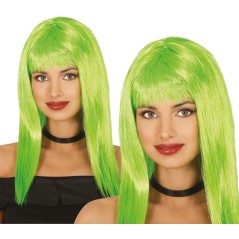 Peluca verde larga con flequillo-Tus disfraces baratos