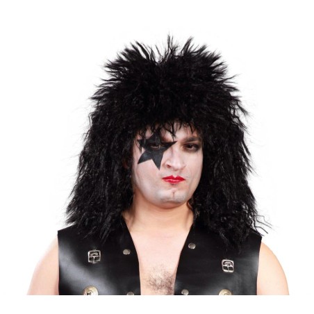 Peluca rockero negra
