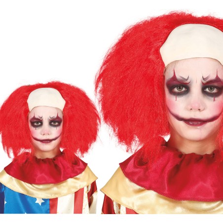 Peluca payaso roja con calva blanca it infantil