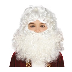 Peluca y barba papa noel infantil para niño-Tus Disfraces Baratos