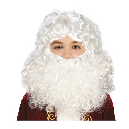 Peluca y barba papa noel infantil para niño