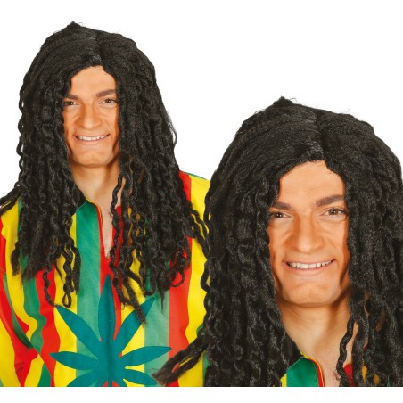 Peluca rastas negras rastafari bob jamaicano-Tus disfraces baratos