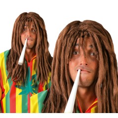 Peluca rasta marron bob marley jamaicano-Tus disfraces baratos