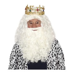 Peluca papa noel blanca rey mago melchor-Tus Disfraces Baratos