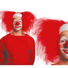 Peluca payaso roja con calva blanca-Tus Disfraces