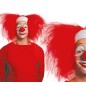 Peluca payaso roja con calva blanca