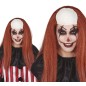 Peluca calva con pelo castaño payaso diabolico