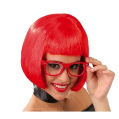 Peluca media melena rojo