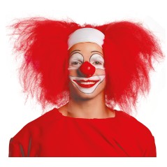 Peluca payaso roja con calva blanca-Tus Disfraces