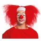 Peluca payaso roja con calva blanca