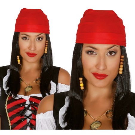 Peluca y pañuelo  pirata de los siete mares -Tus disfraces