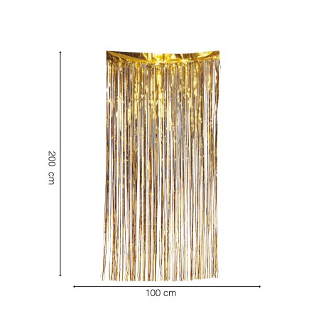 Cortina fiesta oro 100x200 cm