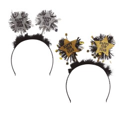 Diadema estrella plata happy new year