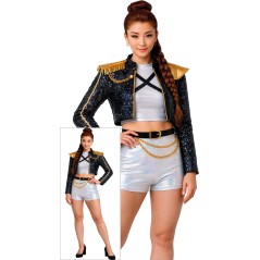 Disfraz guerrera K-pop vestido blanco talla 14-16 años