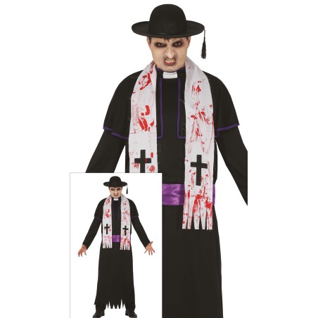 Disfraz cura padre Karras exorcista tallas-Tus Disfraces
