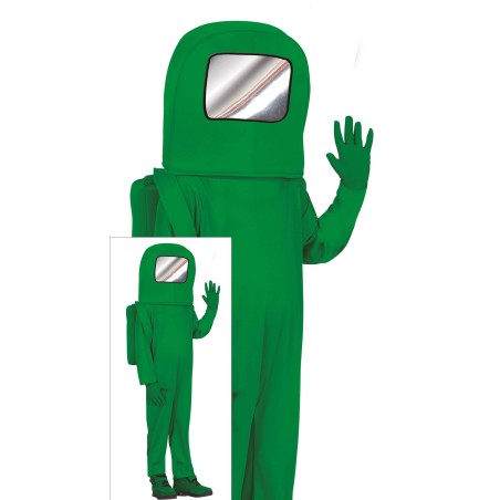Disfraz Astronauta Among Us verde para niño . Tus Disfraces Baratos