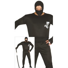 Disfraz ninja negro para adulto barato guerrero Talla L -Tus Disfraces