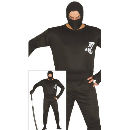 Disfraz ninja negro para adulto barato guerrero Talla L -Tus Disfraces