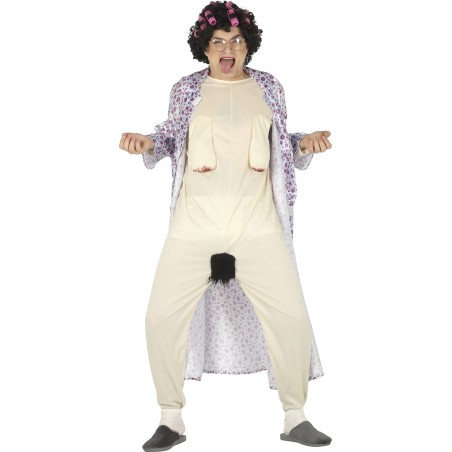 Disfraz abuela exhibicionista para hombre talla l