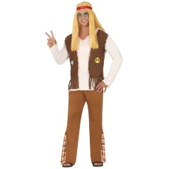 Disfraz hippie marron hombre talla M 48-50 o L 52-54