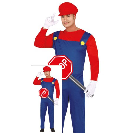 Disfraz de fontanero mario Bros para adulto barato. Tienda disfraces