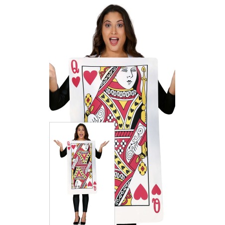 Disfraz de carta dama de corazones adulto barato. Tienda disfraces