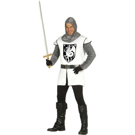 Disfraz caballero medieval soldado del leon blanco