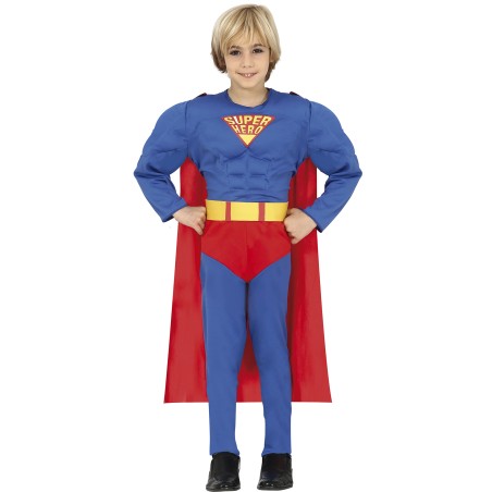 Disfraz super man musculoso infantil tallas