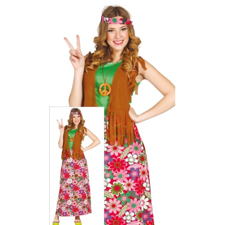 Disfraz hippie falda larga tallas mujer-Tus disfraces baratos