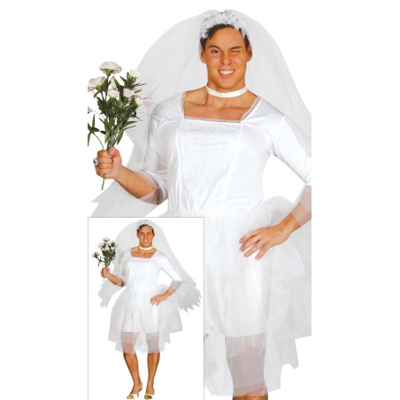 Disfraz barato novia para hombre t.l adulto 84395. Disfraces baratos online