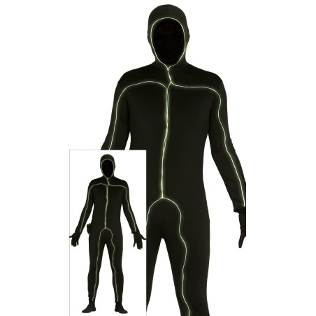 Disfraz con luz negro con luces para hombre t. m--Tus Disfraces