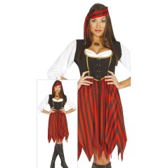 Disfraz pirata roja y negra talla M mujer 38-40-Tus disfraces baratos