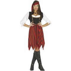 Disfraz pirata roja y negra talla M mujer 38-40