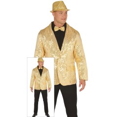 Americana lentejuelas oro para hombre talla l-Tus disfraces baratos