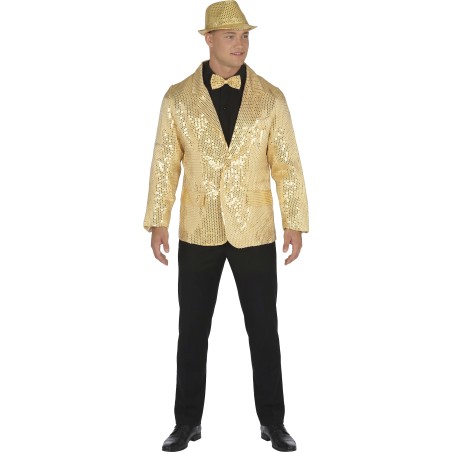 Americana lentejuelas oro para hombre talla l