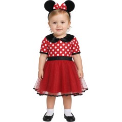 Disfraz ratoncita roja lunares 2-3 años para bebe