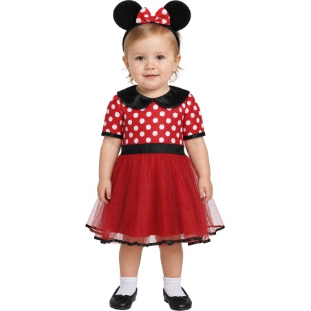 Disfraz ratoncita roja lunares 2-3 años para bebe