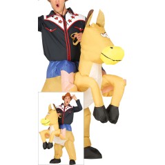 Disfraz vaquero caballo hinchable talla L 52-54 adulto-Tus Disfraces