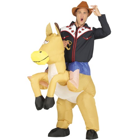 Disfraz vaquero caballo hinchable talla L 52-54 adulto
