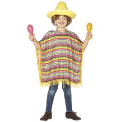 Poncho mejicano para niño talla 7-9 años