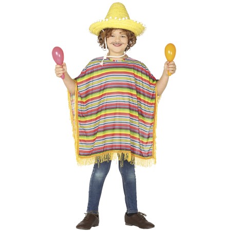 Poncho mejicano para niño talla 7-9 años