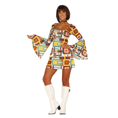 Disfraz discotequera mujer años 70 disco vestido-Tus disfraces baratos