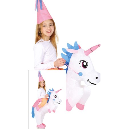 Disfraz unicornio hinchable para niña 7-9 años -Tus Disfraces Baratos